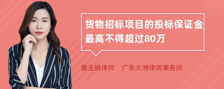 货物招标项目的投标保证金最高不得超过80万