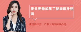 无父无母成年了能申请补贴吗