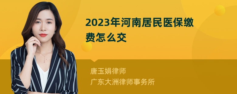 2023年河南居民医保缴费怎么交