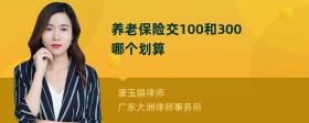 养老保险交100和300哪个划算