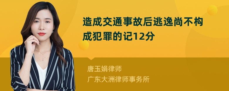 造成交通事故后逃逸尚不构成犯罪的记12分