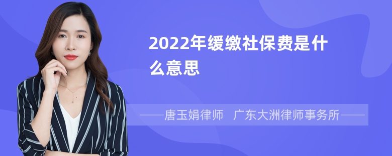 2022年缓缴社保费是什么意思