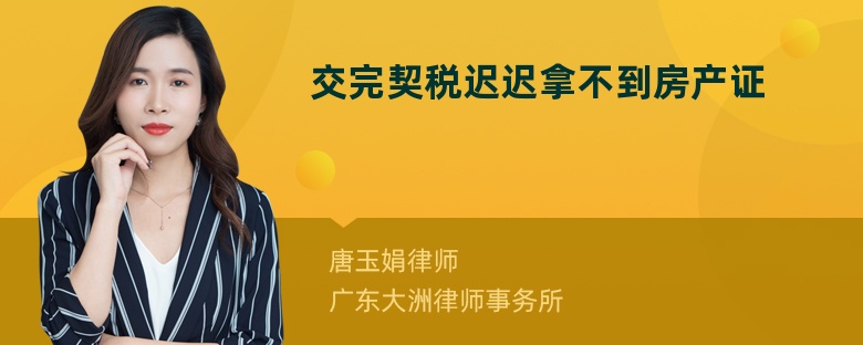 交完契税迟迟拿不到房产证