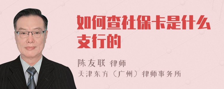 如何查社保卡是什么支行的