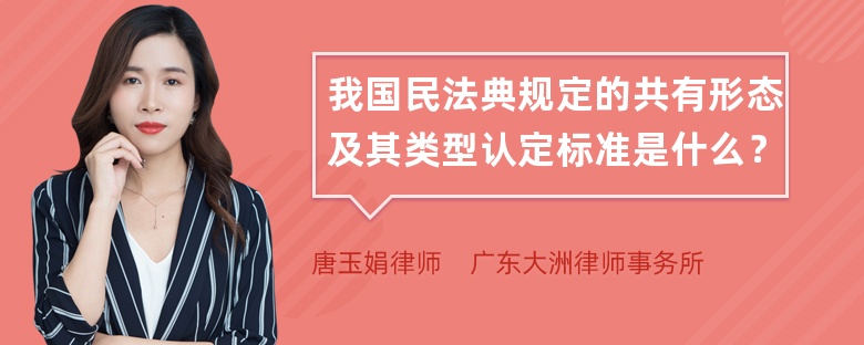 我国民法典规定的共有形态及其类型认定标准是什么？