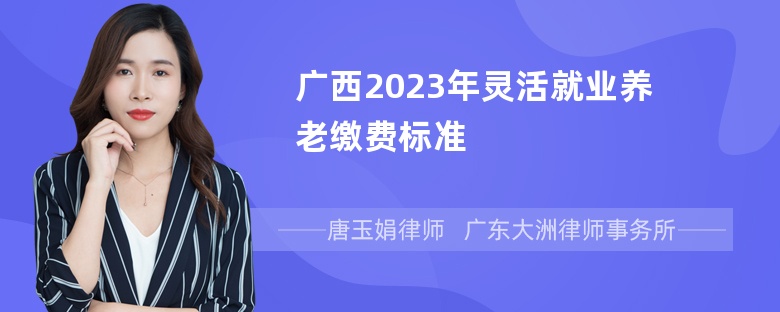 广西2023年灵活就业养老缴费标准