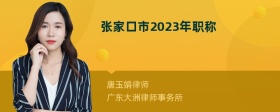 张家口市2023年职称