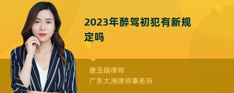 2023年醉驾初犯有新规定吗