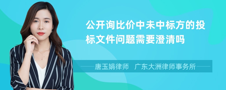 公开询比价中未中标方的投标文件问题需要澄清吗