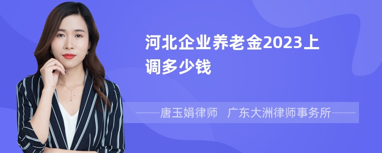 河北企业养老金2023上调多少钱