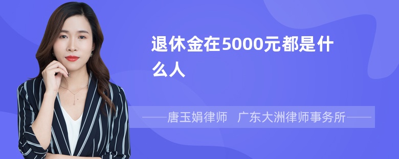 退休金在5000元都是什么人