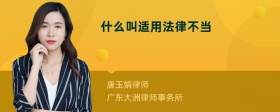什么叫适用法律不当