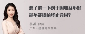 想了解一下对于因收益不好能不能提前终止合同?