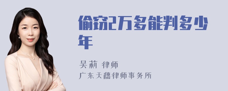 偷窃2万多能判多少年