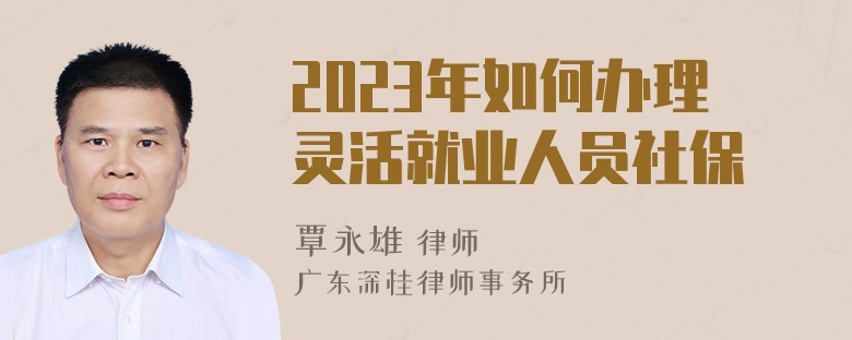 2023年如何办理灵活就业人员社保