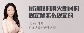 撤销权的消灭期间的规定是怎么规定的