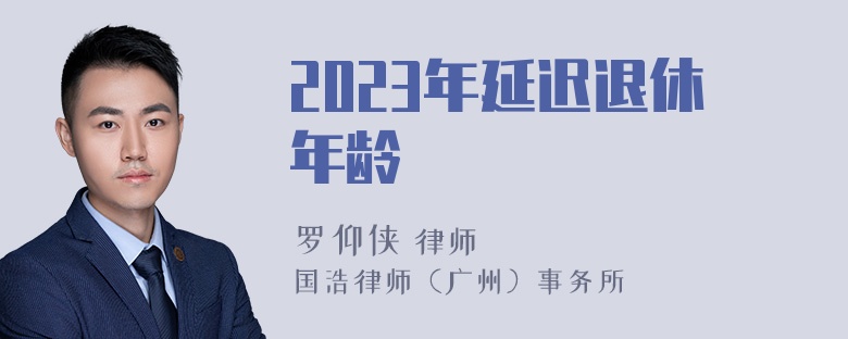 2023年延迟退休年龄