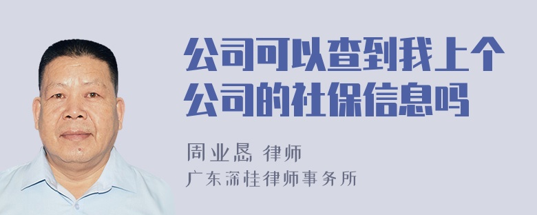 公司可以查到我上个公司的社保信息吗