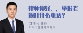 律师你好，，举报老赖打什么电话？