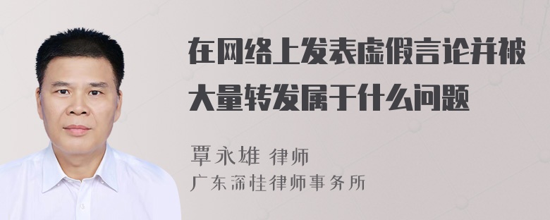 在网络上发表虚假言论并被大量转发属于什么问题