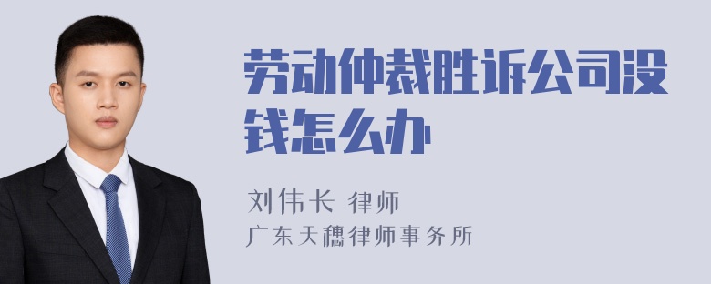 劳动仲裁胜诉公司没钱怎么办