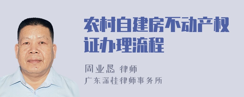 农村自建房不动产权证办理流程