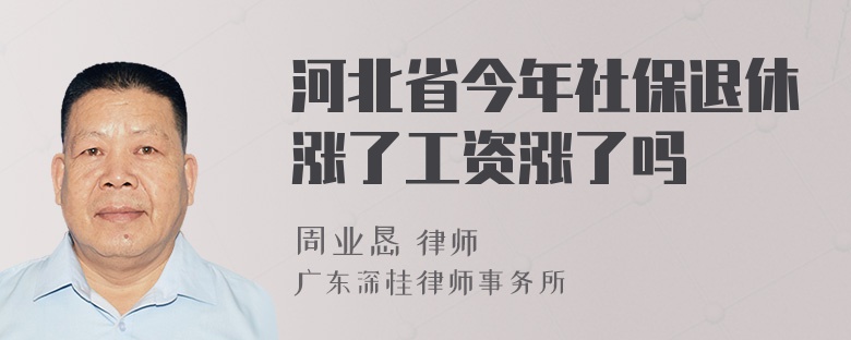 河北省今年社保退休涨了工资涨了吗