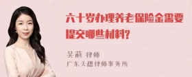 六十岁办理养老保险金需要提交哪些材料?