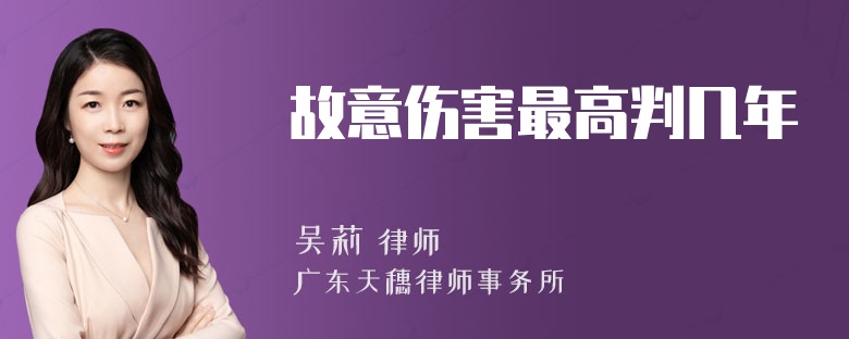 故意伤害最高判几年