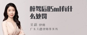 醉驾后85ml有什么处罚