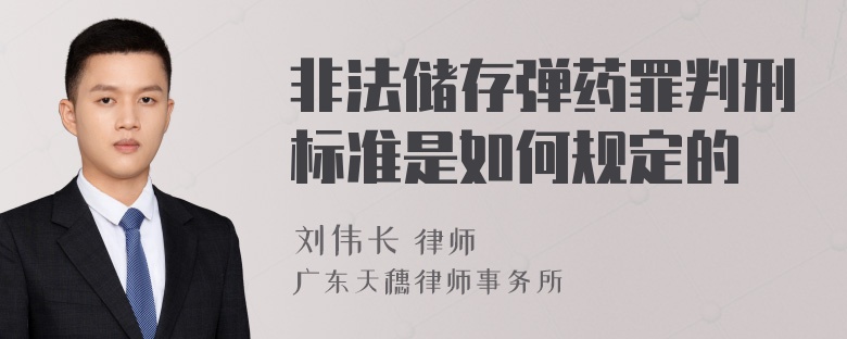 非法储存弹药罪判刑标准是如何规定的