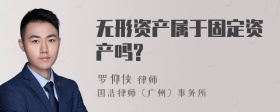 无形资产属于固定资产吗?