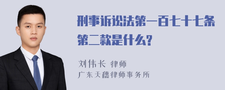 刑事诉讼法第一百七十七条第二款是什么?