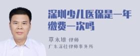 深圳少儿医保是一年缴费一次吗