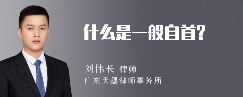 什么是一般自首?
