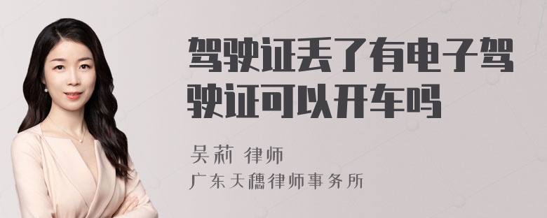 驾驶证丢了有电子驾驶证可以开车吗