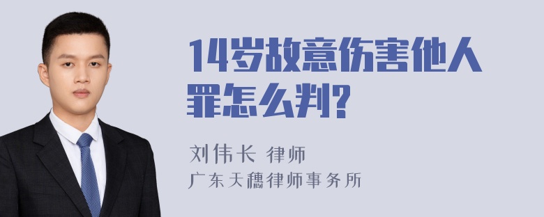 14岁故意伤害他人罪怎么判?