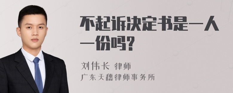 不起诉决定书是一人一份吗?