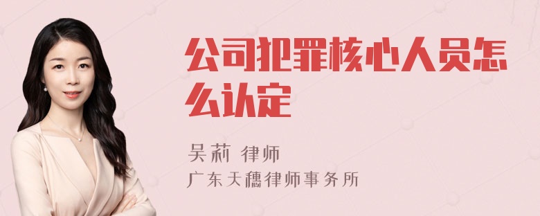 公司犯罪核心人员怎么认定