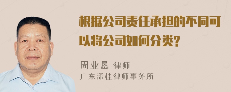 根据公司责任承担的不同可以将公司如何分类?