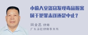 小偷入室盗窃发现毒品报案属于犯罪未遂还是中止？