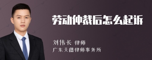 劳动仲裁后怎么起诉