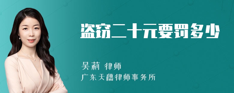 盗窃二十元要罚多少