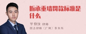 拆承重墙罚款标准是什么