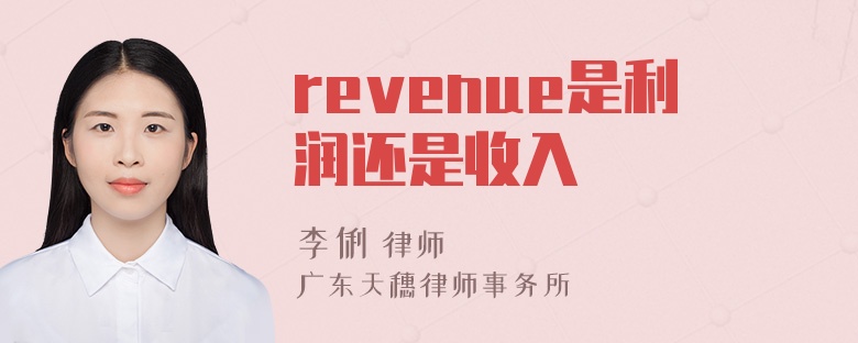 revenue是利润还是收入