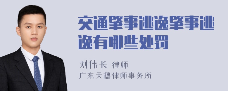 交通肇事逃逸肇事逃逸有哪些处罚