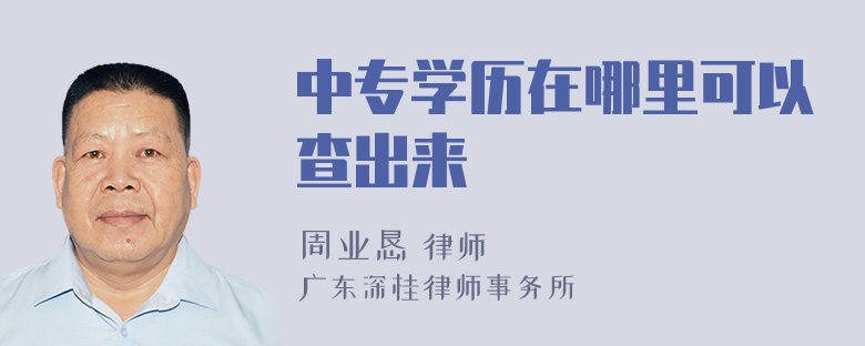 中专学历在哪里可以查出来