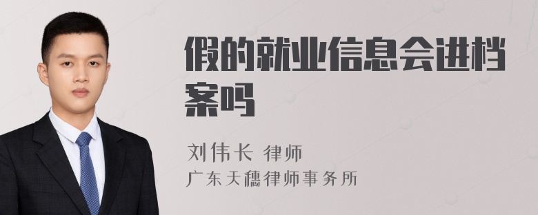 假的就业信息会进档案吗