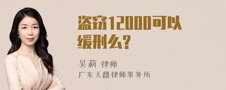 盗窃12000可以缓刑么?