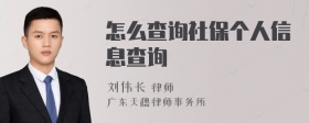 怎么查询社保个人信息查询